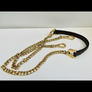 Leather and Chain Shoulder Strap